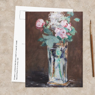 Cartão Postal Edouard Manet - Flores em um Vaso de Cristal