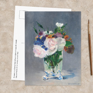 Cartão Postal Edouard Manet - Flores em um Vaso de Cristal