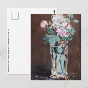 Cartão Postal Edouard Manet - Flores num Vaso de Cristal