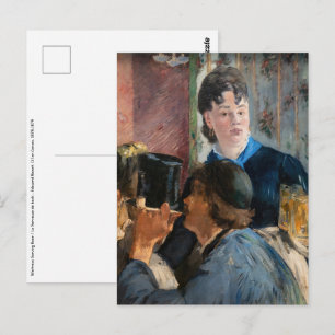 Cartão Postal Edouard Manet - garçonete servindo cerveja