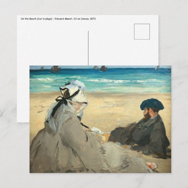 Cartão Postal Edouard Manet - Na Praia (Frente/Verso)