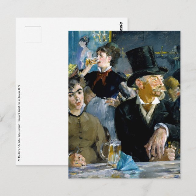 Cartão Postal Edouard Manet - No Café (Frente/Verso)