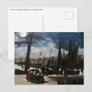 Cartão Postal Edouard Manet - O Porto de Boulogne ao Luar