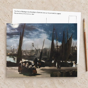 Cartão Postal Edouard Manet - O Porto de Boulogne ao Luar