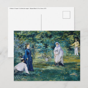 Cartão Postal Edouard Manet - Uma Partida de Croquet