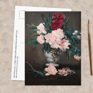 Cartão Postal Edouard Manet - Vaso de Peônias em Pequeno Pedesta