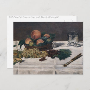Cartão Postal Edouard Manet - Vida estática, Frutas em uma Mesa