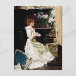 Cartão Postal Edouard Mentha - Quebra do pintor em estúdio