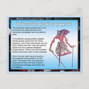 Cartão Postal Educação,Artes performativas, sombra indonésia