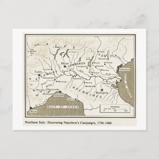 Cartão Postal Educação, História, Napoleão, Itália Norte 1796- (Frente)