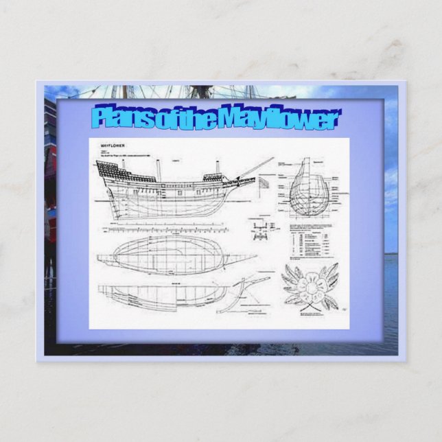Cartão Postal Educação, História, Planos do Mayflower (Frente)