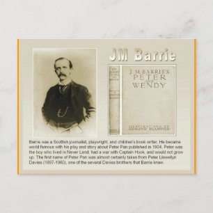 Cartão Postal Educação, literatura, JM Barrie, Peter Pan