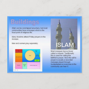 Cartão Postal Educação, religião, islamismo, edifícios muçu
