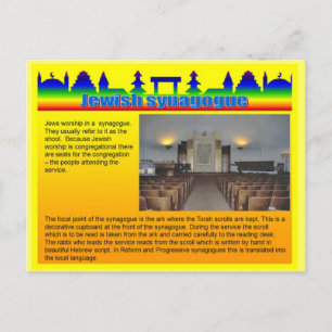 Cartão Postal Educação, Religião, sinagoga judaica