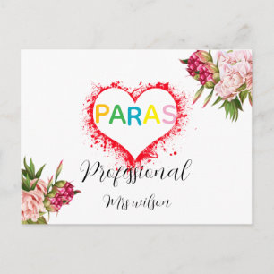 Cartão Postal Educador professor personalizado paraprofissional