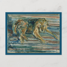 Cartão Postal Edvard Munch, Airedale Terrier, Pintura