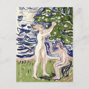 Cartão Postal Edvard Munch Girls Escolhendo Maçãs