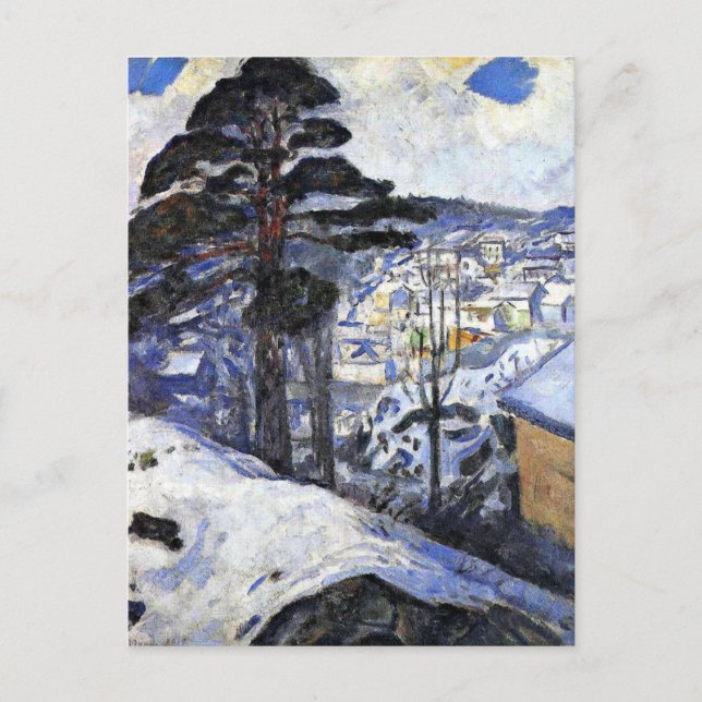 Cartão Postal Edvard Munch - inverno, Kragero (Frente)