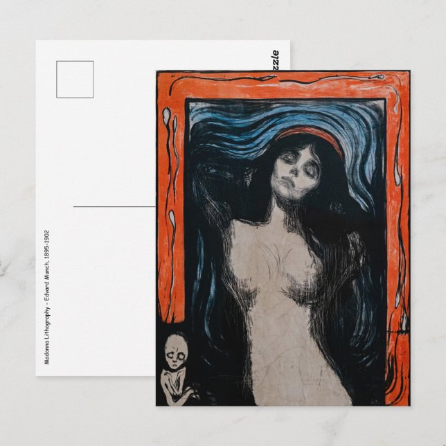 Cartão Postal Edvard Munch - Madona Litografia (Frente/Verso)