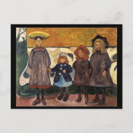 Cartão Postal Edvard Munch, Meninas em Asgardstrand, Pintura