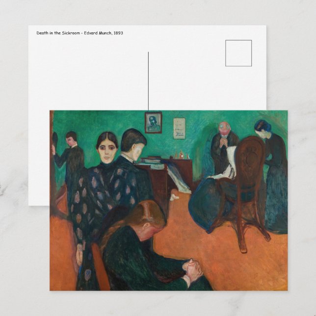 Cartão Postal Edvard Munch - Morte na enfermaria v1 (Frente/Verso)