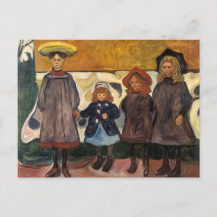 Cartão Postal Edvard Munch - Quatro Meninas em Asgardstrand