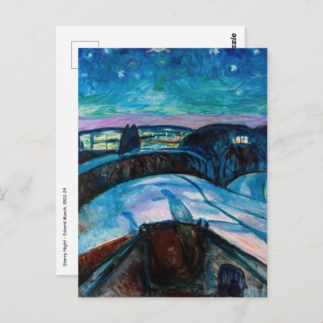 Cartão Postal Edvard Munch - Starry Night 1922 (Frente/Verso)