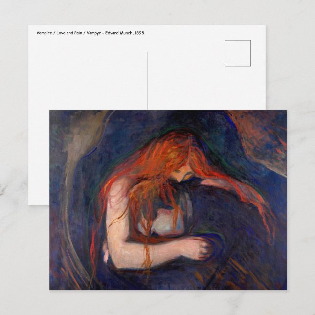 Cartão Postal Edvard Munch - Vampiro / Amor e Dor (Frente/Verso)