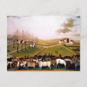 Cartão Postal Edward Hicks - Uma Visão de Verão da Fazenda