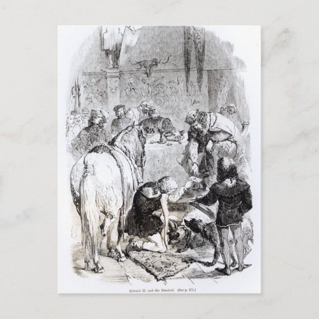 Cartão Postal Edward II e o Minstrel (Frente)
