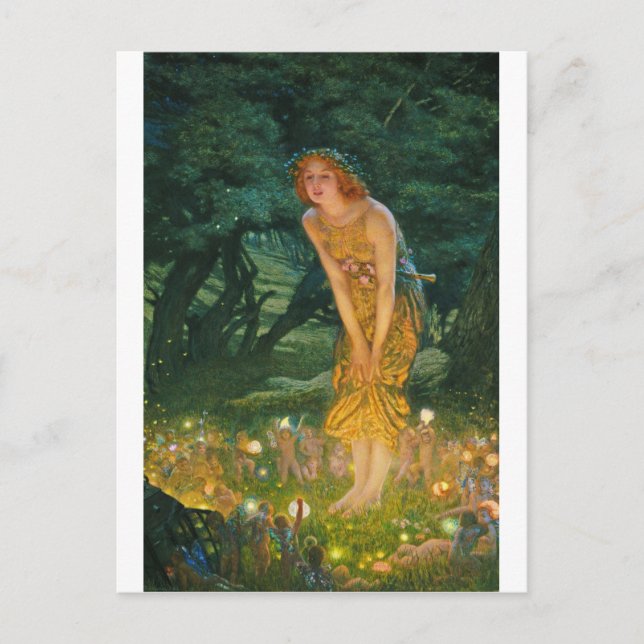 Cartão Postal Edward Robert Hughes - Véspera de Verão (Frente)