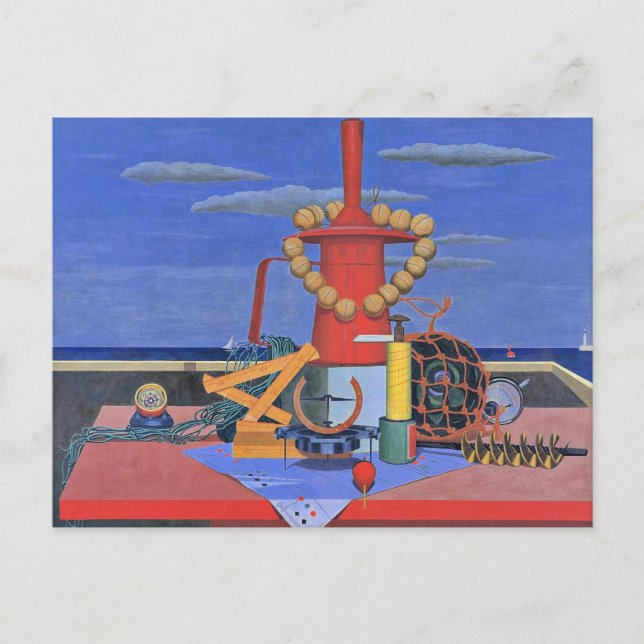 Cartão Postal Edward Wadsworth, pintura, Regalia, (Frente)