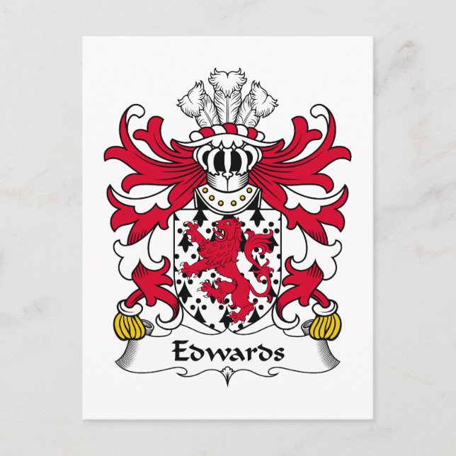 Cartão Postal Edwards Family Crest (Frente)