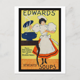 Cartão Postal Edwards'Soups Desiclado Vintage Advertisement