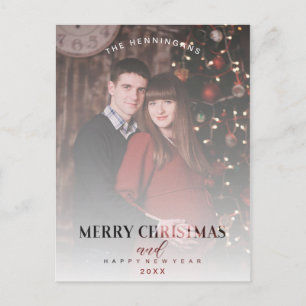 Cartão Postal Efeito de Transparência Moderno Família Foto Natal