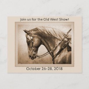 Cartão Postal Efeito Fotográfico do Cavalo Antigo Oeste