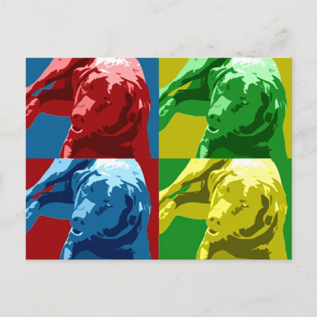 Cartão Postal Efeito pop de Labrador! (Frente)