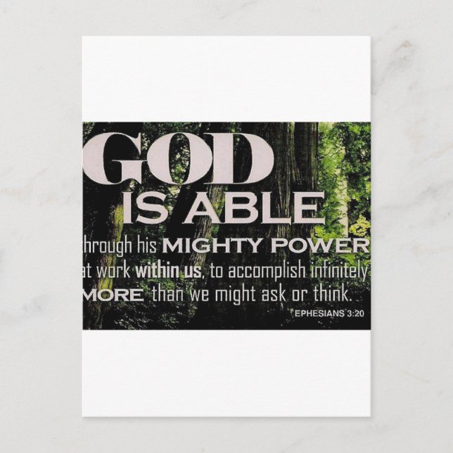 Cartão Postal Efesianos 3:20 (Frente)