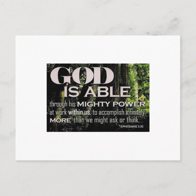 Cartão Postal Efésios 3:20 (Frente)