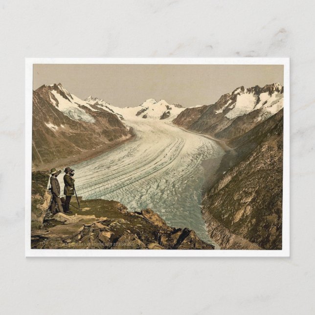 Cartão Postal Eggishorn, Grand Aletsch Glacier, com Jungfrau, M (Frente)