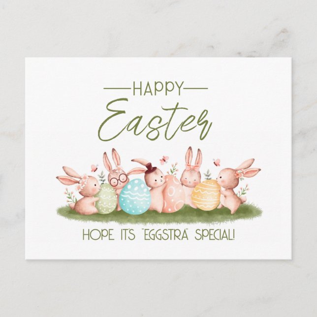 Cartão Postal Eggstra Especial! Feliz Páscoa (Frente)