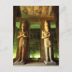 Cartão Postal Egito, Abu Simbel, Estátua de Ramsés II,