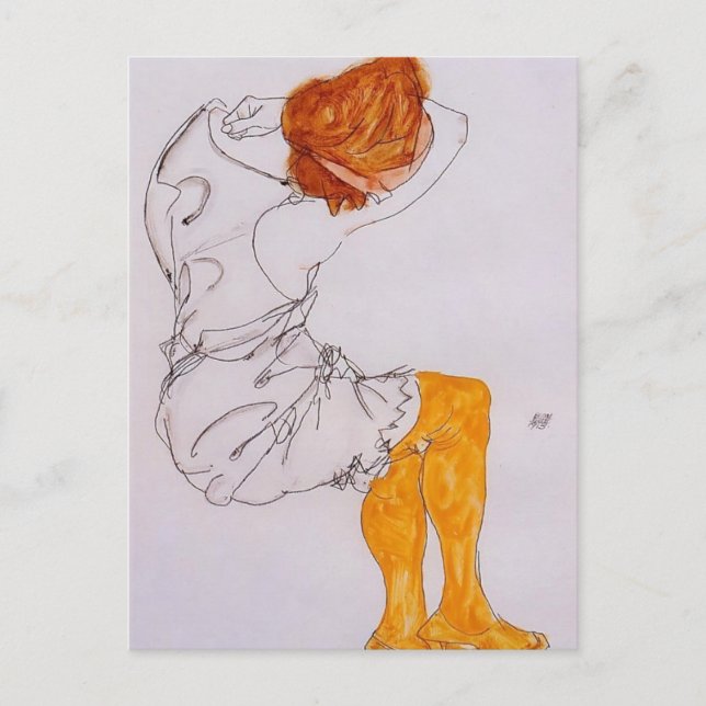 Cartão Postal Egon Schiele - A menina dormindo (Frente)