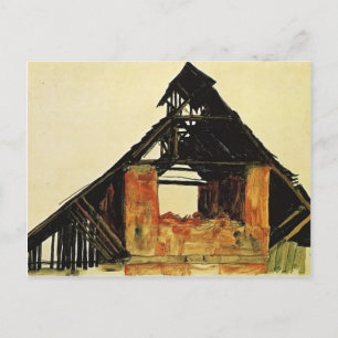 Cartão Postal Egon Schiele - Antiga Casa Brick na Caríntia
