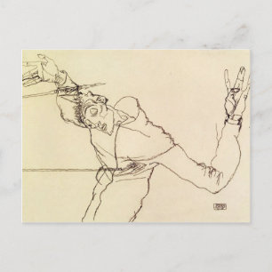 Cartão Postal Egon Schiele - Autorretrato como Rua. Sebastian.