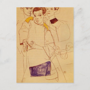Cartão Postal Egon Schiele - autorretrato triplo