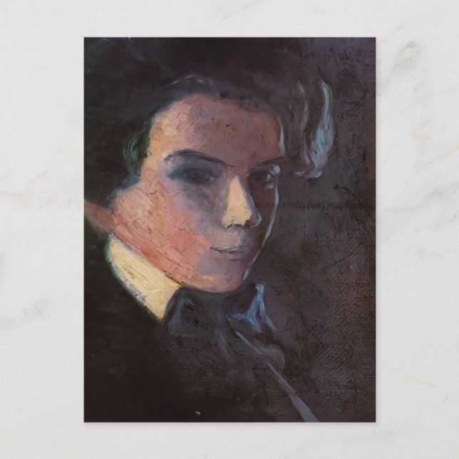 Cartão Postal Egon Schiele - autorretrato, virado à direita (Frente)