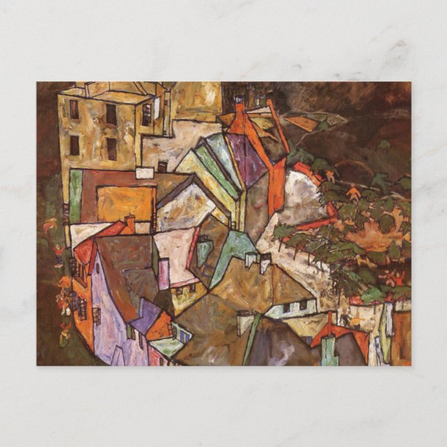 Cartão Postal Egon Schiele - Beira da Cidade (Frente)