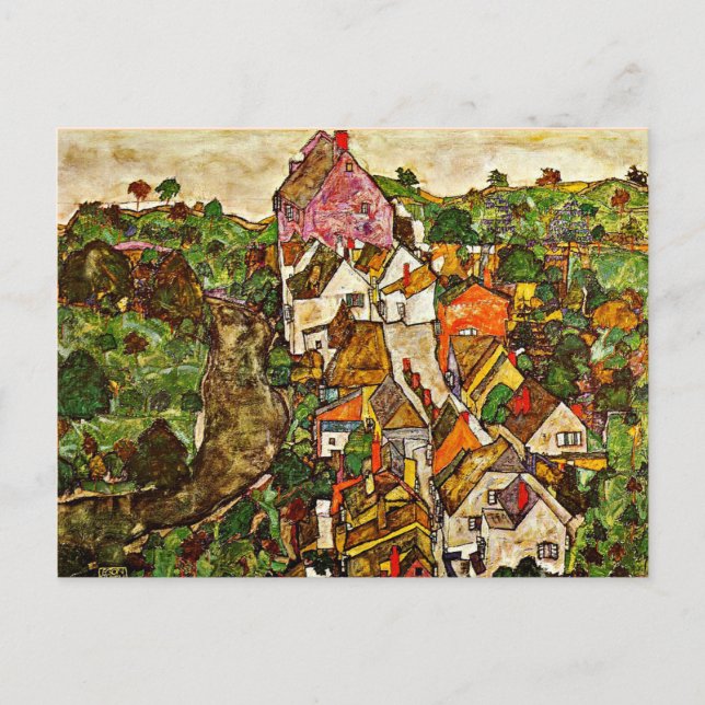 Cartão Postal Egon Schiele - Caneca de cerveja no Danúbio (Frente)