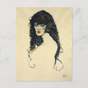 Cartão Postal Egon Schiele - Retrato de uma Mulher com Cabelo Ne